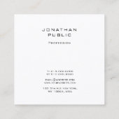 Einfache Berufliche Designvorlage Quadratische Visitenkarte (Rückseite)