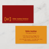 Einfache berufliche dunkelrote orange visitenkarte (Vorne/Hinten)