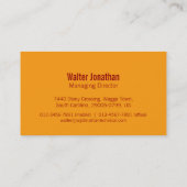 Einfache berufliche dunkelrote orange visitenkarte (Rückseite)