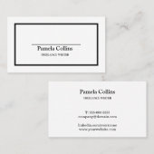 Einfache Berufliche Elegance Balck & White Visitenkarte (Vorne/Hinten)