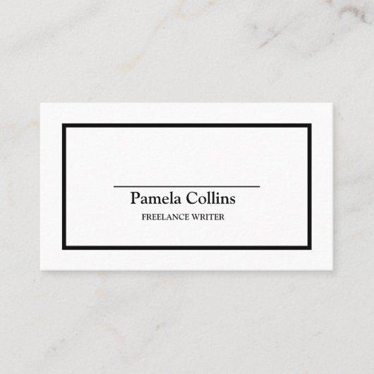 Einfache Berufliche Elegance Balck & White Visitenkarte (Vorderseite)