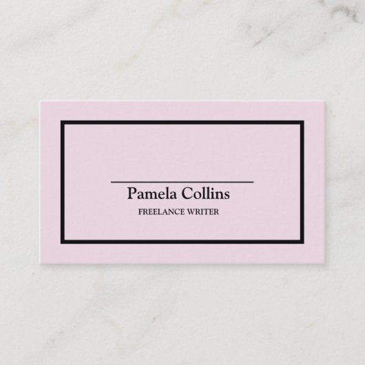 Einfache Berufliche Elegant Schwarz & Rosa Visitenkarte (Vorderseite)