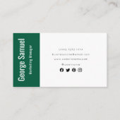 Einfache Berufliche Elegant-Stellenbezeichnung ein Visitenkarte (Rückseite)