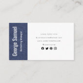 Einfache Berufliche Elegant-Stellenbezeichnung ein Visitenkarte (Rückseite)