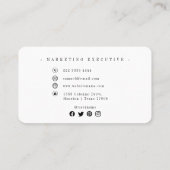 Einfache Berufliche Elegant-Stellenbezeichnung ein Visitenkarte (Rückseite)