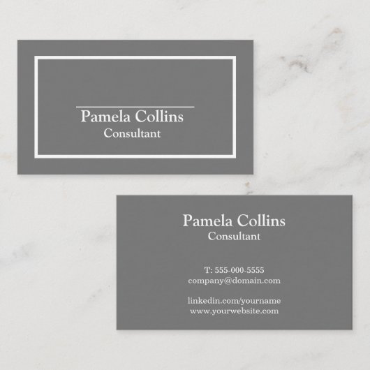 Einfache Berufliche Elegante Moderne Eleganz Visitenkarte (Vorne/Hinten)