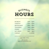 Einfache Berufliche Geschäftszeiten Fensteraufkleber (Blatt 3)