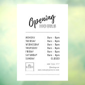 Einfache Berufliche Geschäftszeiten Schwarz mit Lo Fensteraufkleber (Blatt 3)