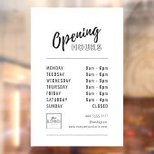 Einfache Berufliche Geschäftszeiten Schwarz mit Lo Fensteraufkleber (Blatt 2)