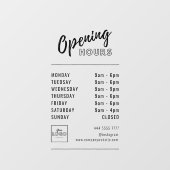 Einfache Berufliche Geschäftszeiten Schwarz mit Lo Fensteraufkleber (Blatt)