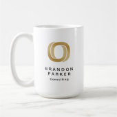 Einfache Berufliche Gold-Business-Logos und -Namen Kaffeetasse (Links)