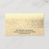 Einfache Berufliche Gold Glitzer Eye Lash Tech Visitenkarte (Rückseite)
