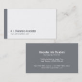 Einfache berufliche, graue Visitenkarten Visitenkarte (Vorne/Hinten)