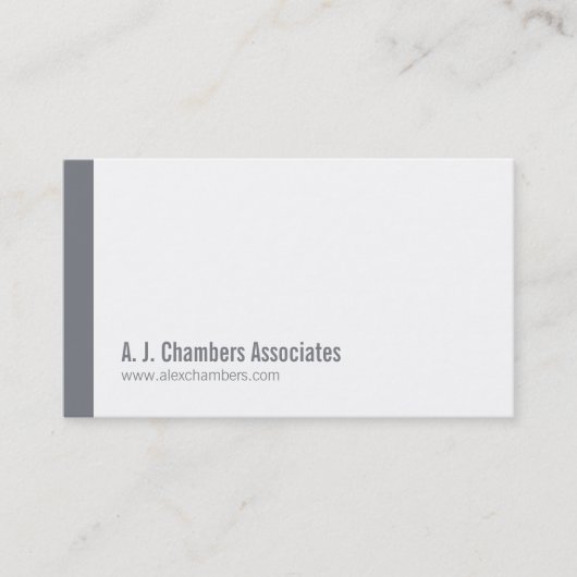 Einfache berufliche, graue Visitenkarten Visitenkarte (Vorderseite)