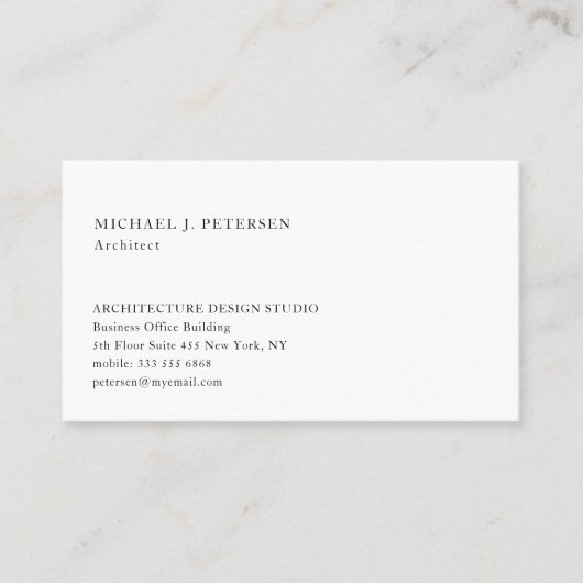 Einfache berufliche Grundvorlage Visitenkarte (Vorderseite)