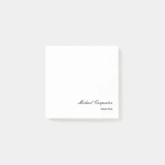 Einfache Berufliche Kalligrafie Post-it Klebezettel (Vorderseite)