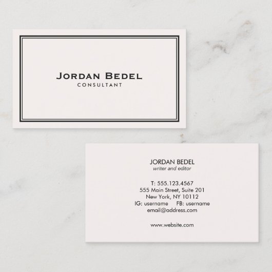 Einfache Berufliche Klassik Visitenkarte (Vorne/Hinten)