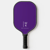 Einfache Berufliche Lila Monogramm-Initialen Pickleball Schläger (Vorderseite)