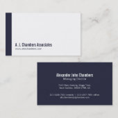 Einfache berufliche Marinegeschäftskarten Visitenkarte (Vorne/Hinten)