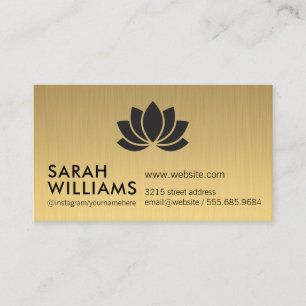 Einfache Berufliche Metallic mit Blumensymbol Visitenkarte