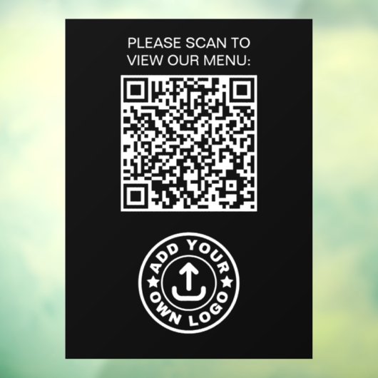 Einfache Berufliche, moderne schwarze QR-Logos Fensteraufkleber (Blatt 3)