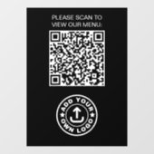 Einfache Berufliche, moderne schwarze QR-Logos Fensteraufkleber (Blatt)
