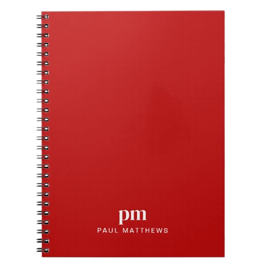 Einfache Berufliche Monogramm-Initialen und Name Notizblock (Vorderseite)