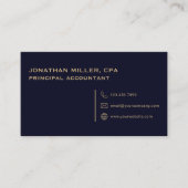 Einfache Berufliche Navy Blue und Gold Visitenkarte (Vorderseite)