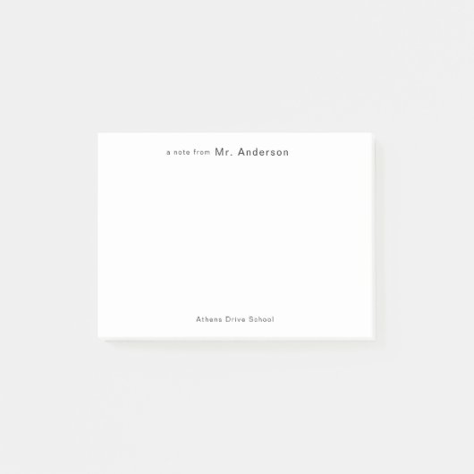 Einfache Berufliche "Noten von" Lehrern Post-it Klebezettel (Vorderseite)