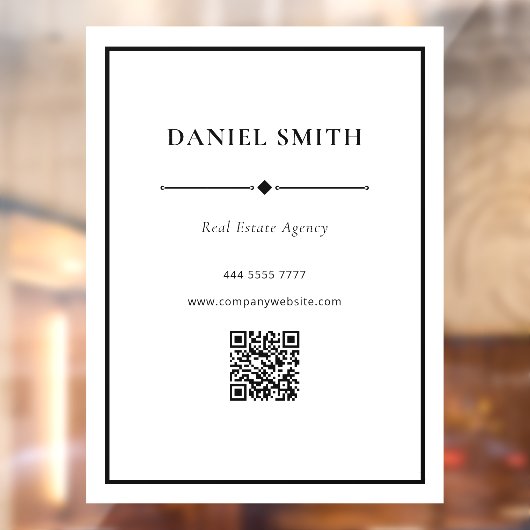 Einfache Berufliche Office Schwarz-weiß mit QRcode Fensteraufkleber (Blatt 2)