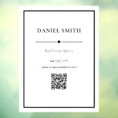Einfache Berufliche Office Schwarz-weiß mit QRcode Fensteraufkleber (Blatt 3)