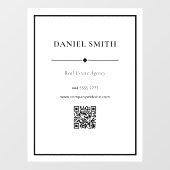 Einfache Berufliche Office Schwarz-weiß mit QRcode Fensteraufkleber (Blatt)