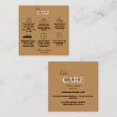 Einfache Berufliche Orange Tercotta auf Cake Quadratische Visitenkarte (Vorne/Hinten)