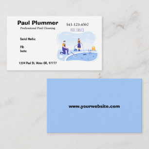 Einfache Berufliche Poolreinigung Business Cards Visitenkarte