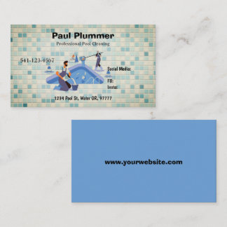 Einfache Berufliche Poolreinigung Business Cards Visitenkarte