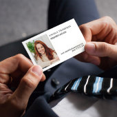 Einfache Berufliche QR-Code-Foto Schwarz Visitenkarte