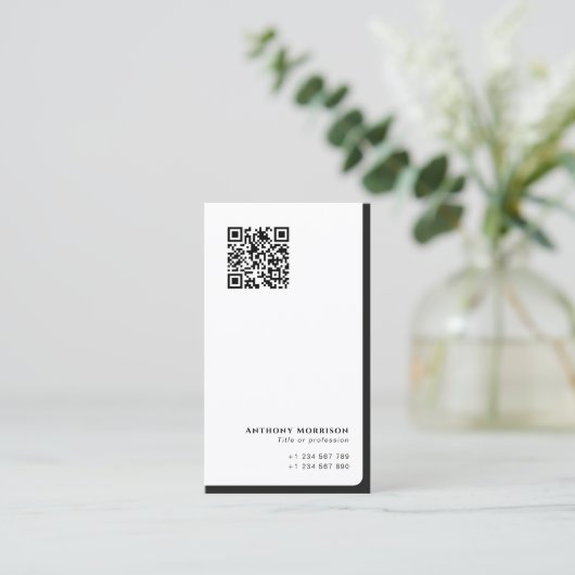 Einfache berufliche QR-Codevernetzung Visitenkarte (Stehend Vorderseite)