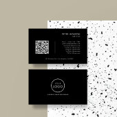 Einfache Berufliche QR-Logos Schwarz/Weiß Visitenkarte
