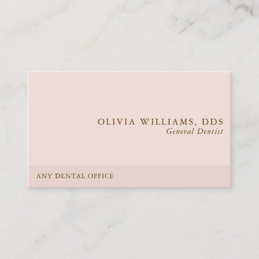Einfache Berufliche Rosa Dental Visitenkarte (Vorderseite)