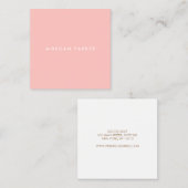 Einfache Berufliche Rosa-Ecke Quadratische Visitenkarte (Vorne/Hinten)
