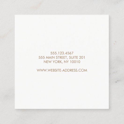 Einfache Berufliche Rosa-Ecke Quadratische Visitenkarte (Rückseite)