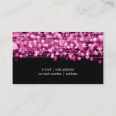 Einfache berufliche rosa Lichter u. Glitzern Visitenkarte (Rückseite)