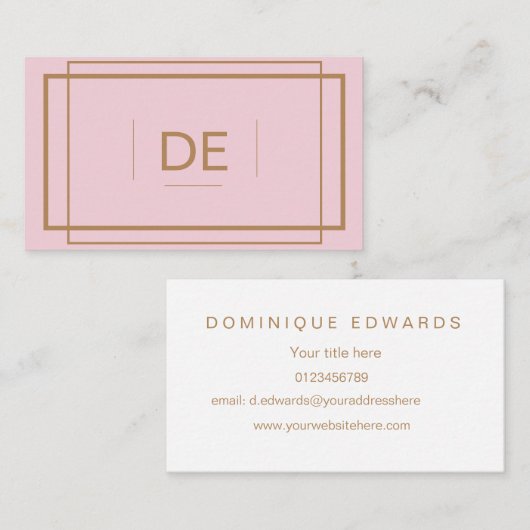 Einfache Berufliche Rosa- und Messingfarbe Visitenkarte (Vorne/Hinten)