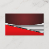Einfache Berufliche rote Metallic Visitenkarte (Rückseite)