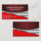 Einfache Berufliche rote Metallic Visitenkarte (Vorne/Hinten)