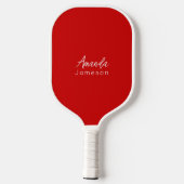 Einfache Berufliche Rote Monogramm Vollständiger N Pickleball Schläger (Rückseite)