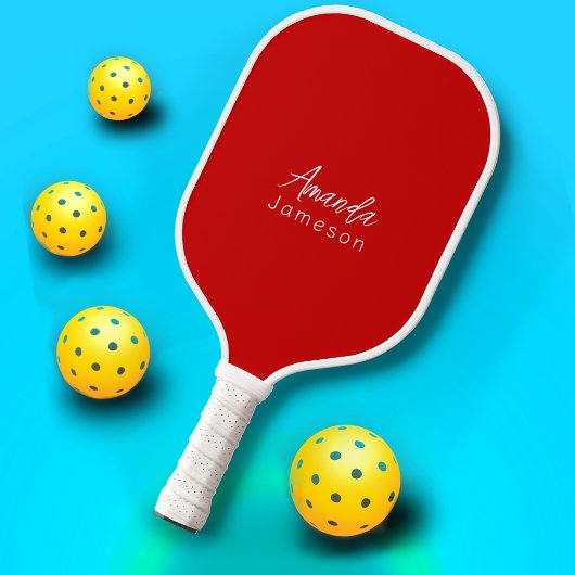 Einfache Berufliche Rote Monogramm Vollständiger N Pickleball Schläger