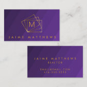 Einfache Berufliche Royal Lila und Gold Visitenkarte (Vorne/Hinten)
