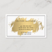 Einfache Berufliche schwarze Grenze Gold gebürstet Visitenkarte (Rückseite)