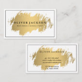 Einfache Berufliche schwarze Grenze Gold gebürstet Visitenkarte (Vorne/Hinten)
